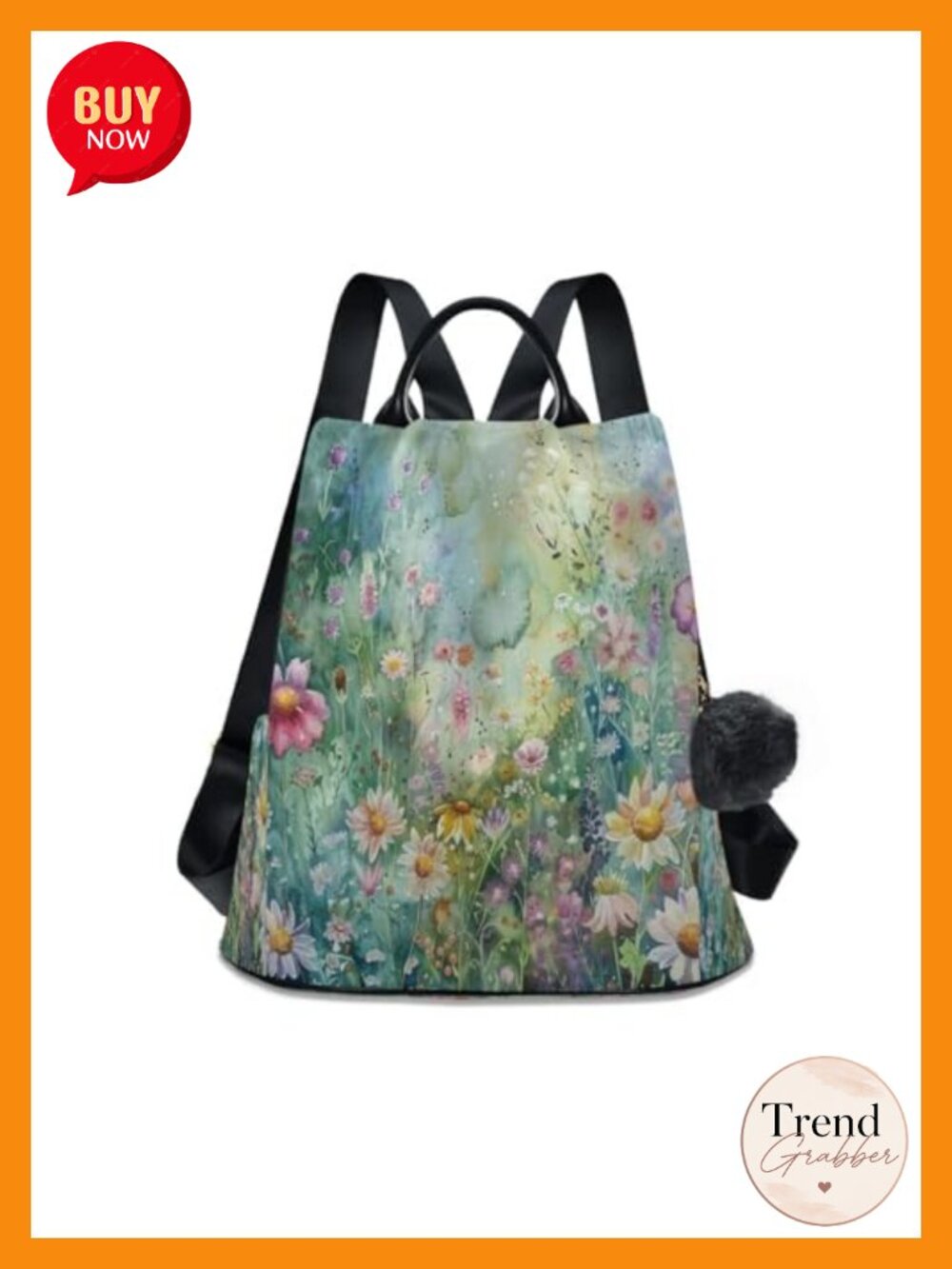 Anti-theft Women Backpack Purse Polyester Fashion Shoulder Bag with Keychain